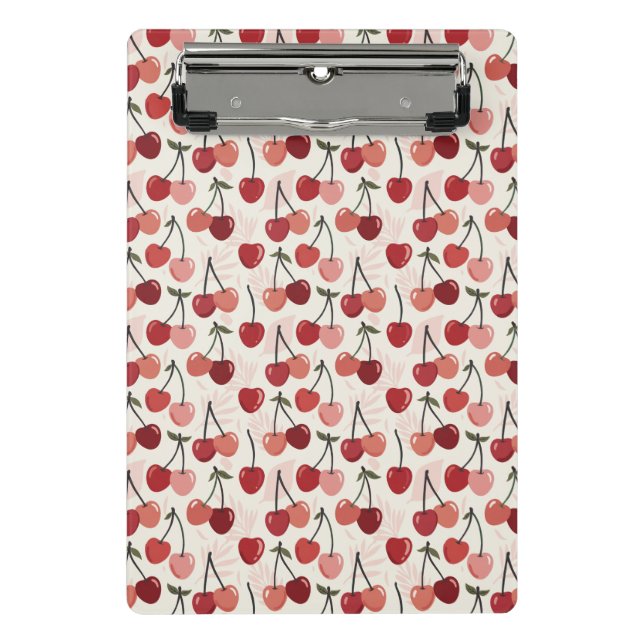 Modern Cherry Pattern Mini Clipboard (Front)