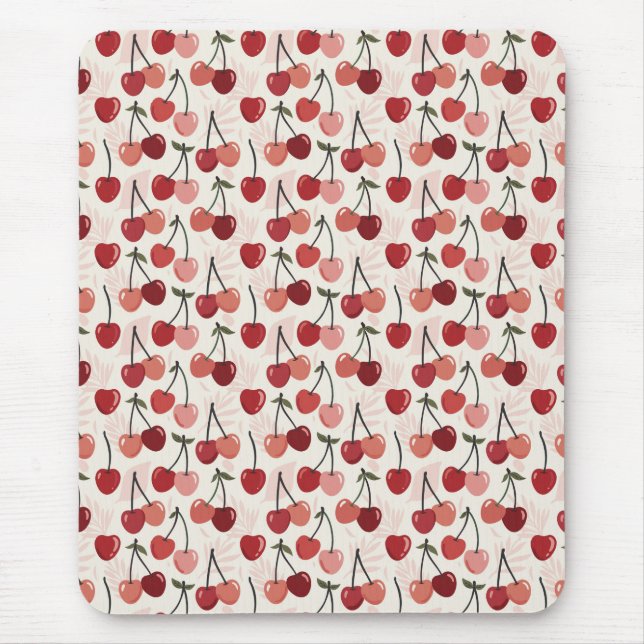 Modern Cherry Pattern Mouse Pad (Front)
