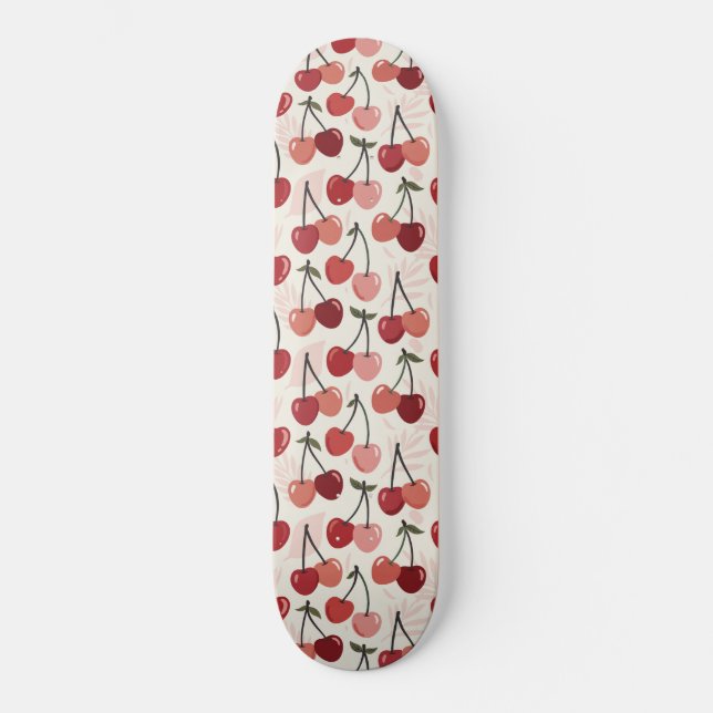 Modern Cherry Pattern Skateboard (Front)
