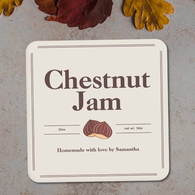 Modern Chestnut Jam Label Sticker (Modern Chestnut Jam Label Sticker)