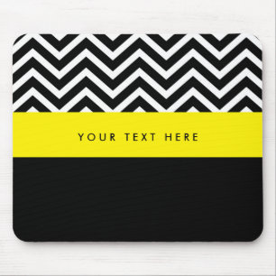 Modern Chevron Black & Yellow Trendy Mouse pad