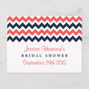Modern Chevron Bridal Shower Recipe Cards