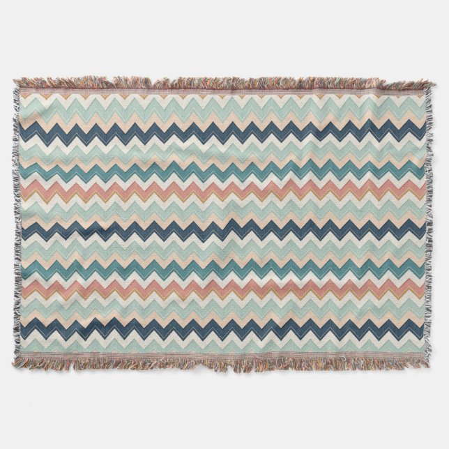 Modern Chevron Design Custom Soft Throw Blanket (Front)