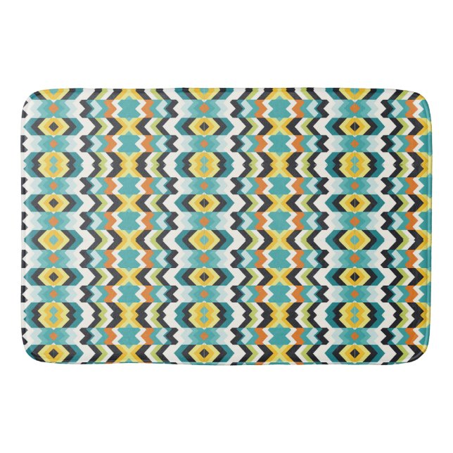 modern chevron Geometric pattern Bath Mat (Front)
