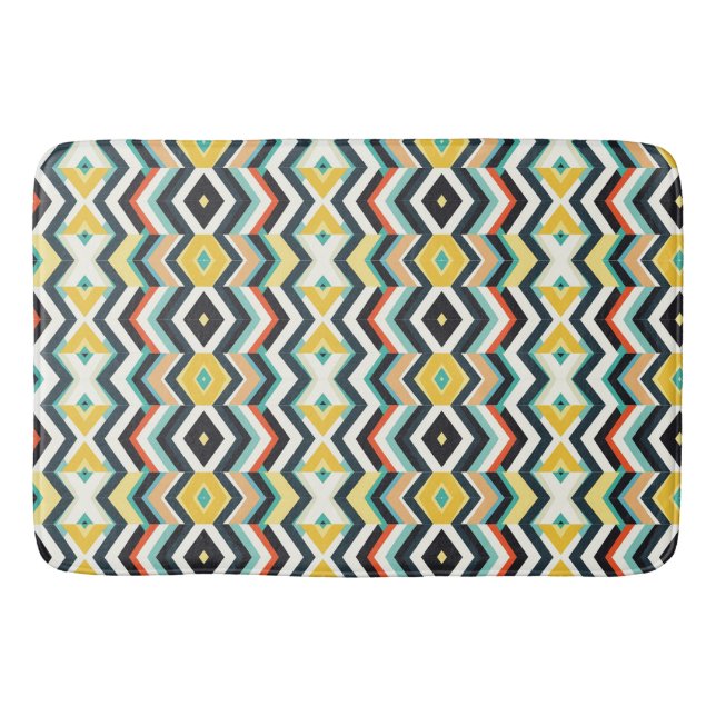 modern chevron Geometric pattern Bath Mat (Front)