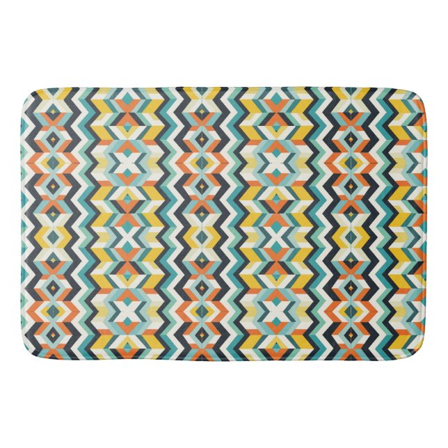 modern chevron Geometric pattern Bath Mat (Front)