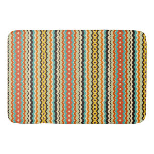 modern chevron Geometric pattern Bath Mat