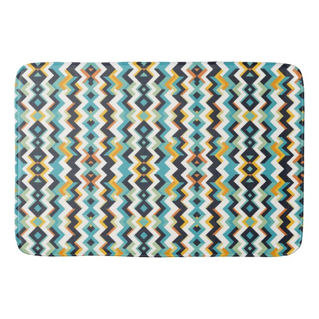 modern chevron Geometric pattern Bath Mat (Front)