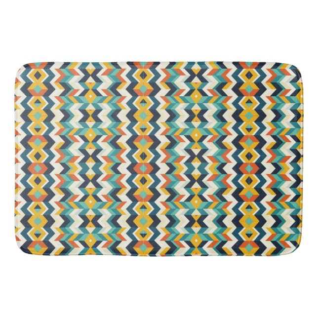 modern chevron Geometric pattern Bath Mat (Front)