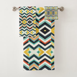 modern chevron Geometric pattern Bath Towel Set