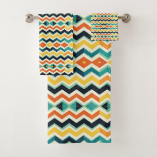 modern chevron Geometric pattern Bath Towel Set