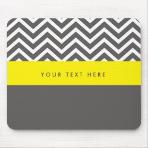 Modern Chevron Grey & Yellow Trendy Mouse pad