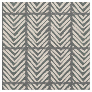 Modern Chevron - monochrome French classic black Fabric