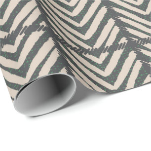 Modern Chevron - monochrome French classic black  Wrapping Paper