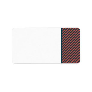 Modern Chevron Neon Coral/Navy Mailing Label