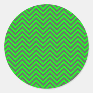 Modern Chevron Neon Green/Grey Envelope Seal
