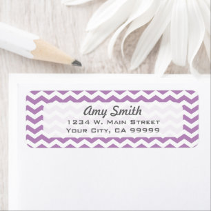 Modern Chevron Pattern Lavender Purple Zigzag Return Address Label