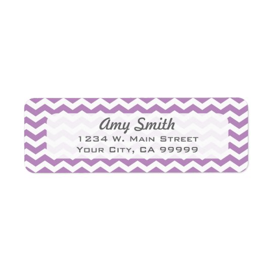 Modern Chevron Pattern Lavender Purple Zigzag Return Address Label