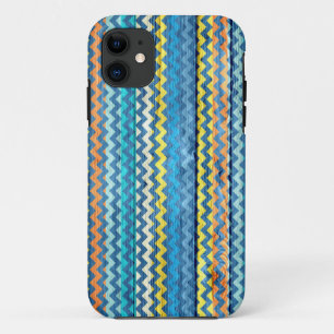 Modern Chevron Pattern Wooden #4 iPhone 11 Case