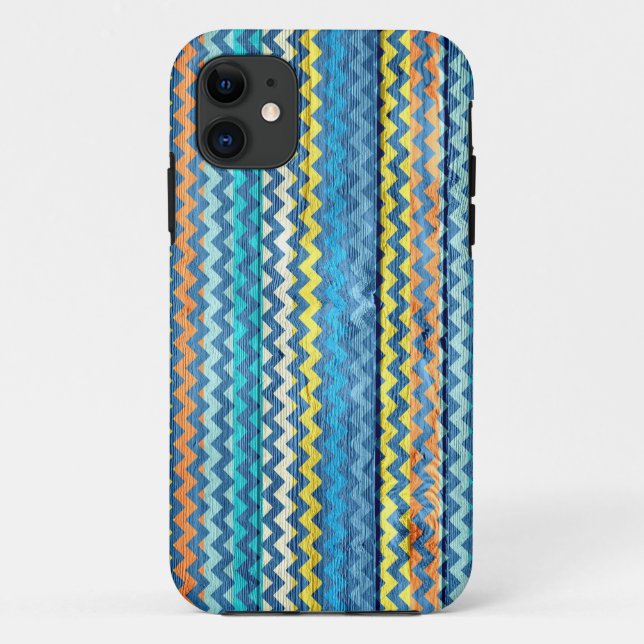 Modern Chevron Pattern Wooden #4 Case-Mate iPhone Case (Back)