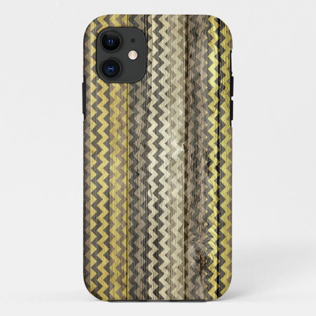 Modern Chevron Pattern Wooden #6 Case-Mate iPhone Case (Back)
