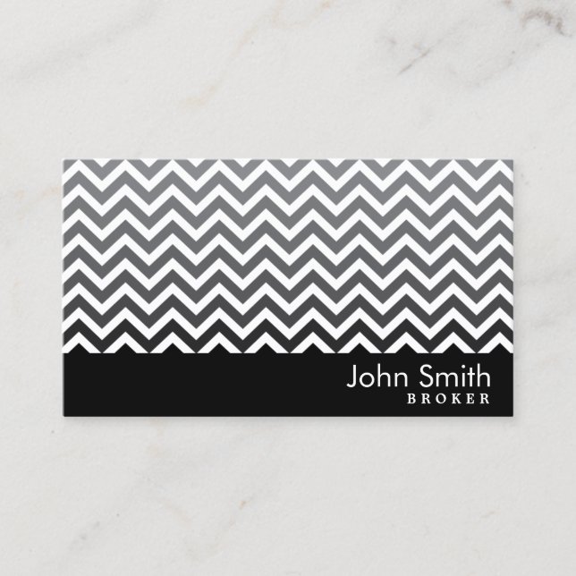 Modern Chevron Real Estate Broker Business Card (Front)