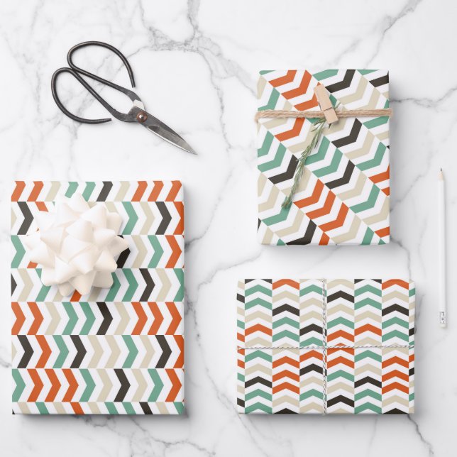 Modern Chevron Wrapping Paper – Colourful Gift Wra (Front)