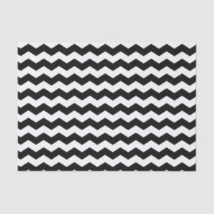 Modern Chevron Zigzag Black and White Pattern Tissue Paper