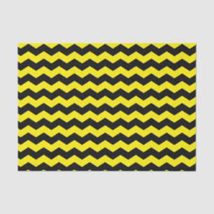 Modern Chevron Zigzag Black and Yellow Pattern Tissue Paper