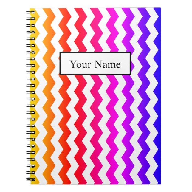 Modern Chevron ZigZag Colourful Pattern  Notebook (Front)