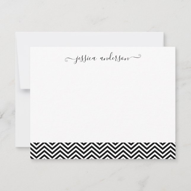 Modern Chevron Zigzag Girly Script Classic Cute Card (Front)