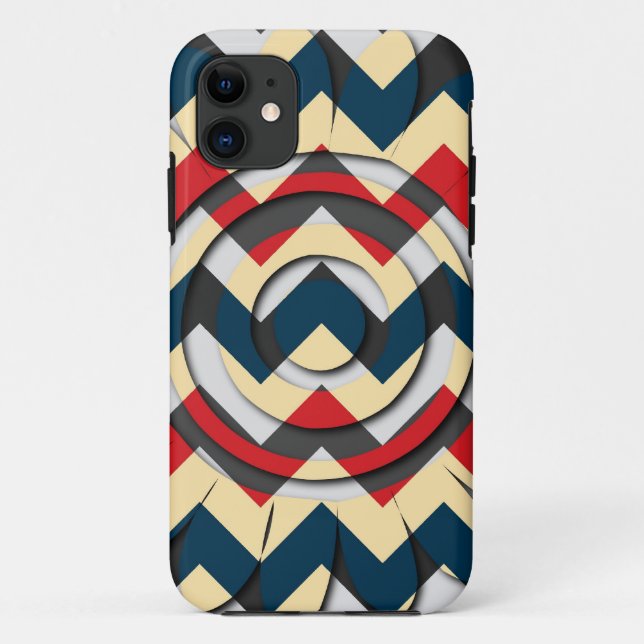 Modern Chevron Zigzag Pattern Case-Mate iPhone Case (Back)