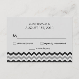 Modern Chevron Zigzag RSVP Wedding Reply Card