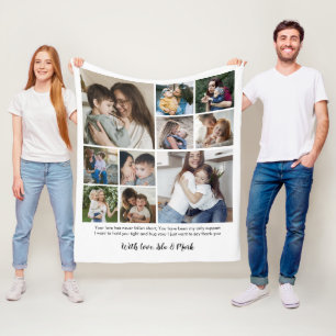Modern Chic 10 Photo Collage Gift For Mum Fleece Blanket