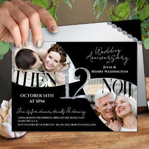 Modern Chic 12th Wedding Anniversary Invitation