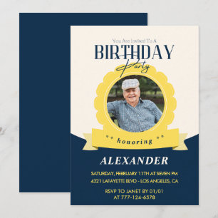Modern Chic 84th birthday invitation 