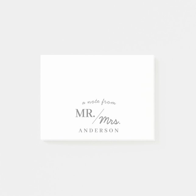 Modern Chic A Note From Mr and Mrs Couple Newlywed (Front)