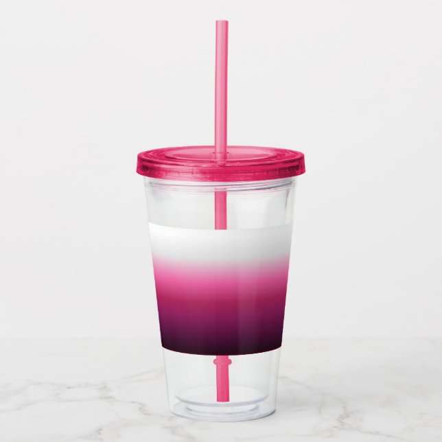 modern chic abstract magenta burgundy maroon ombre acrylic tumbler (Front)