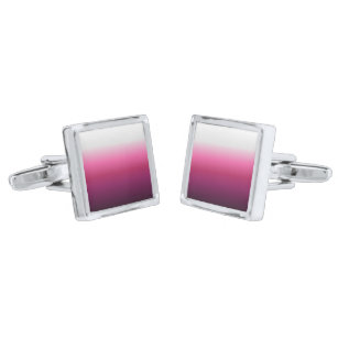 modern chic abstract magenta burgundy maroon ombre silver finish cufflinks