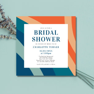 Modern Chic Abstract Square Bridal Shower Invitation