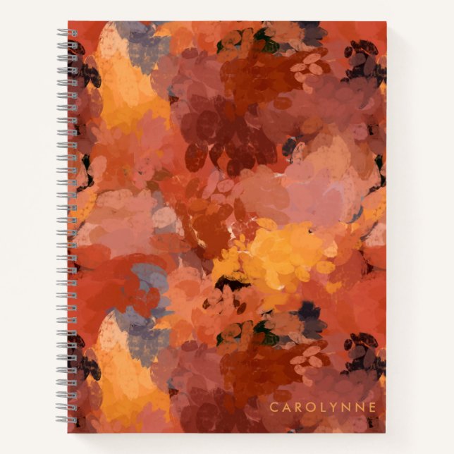 Modern Chic Abstract Terracotta Rust Brown Notebook (Front)