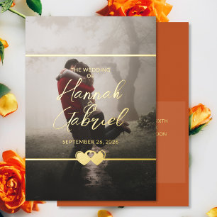 Modern Chic Add Photo Wedding Invitation