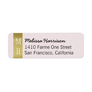 modern chic address label with her script name return address label