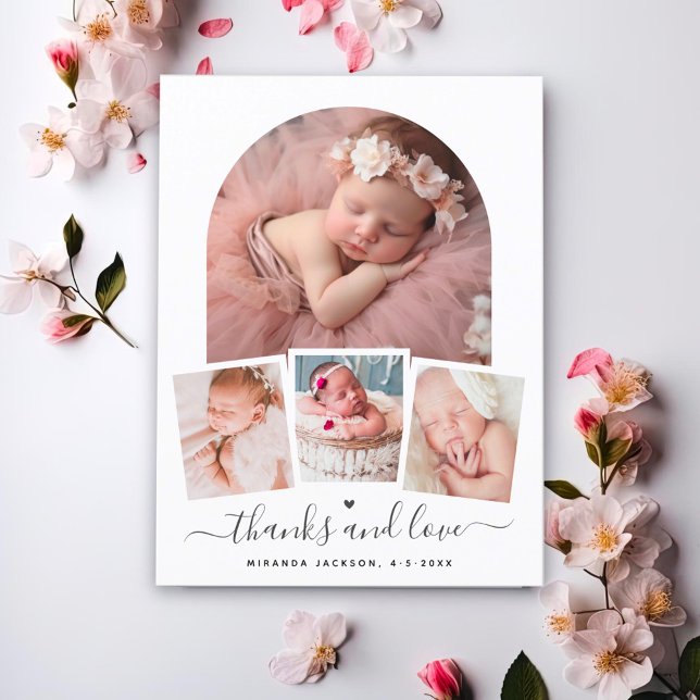 Modern Chic Arch Baby Shower Thank You Photo Card (Creator Uploaded)