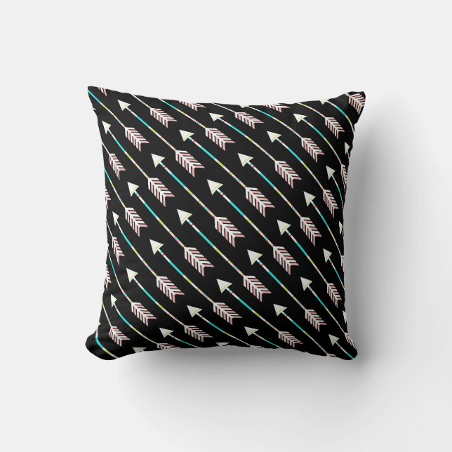 Modern Chic Aztec Hipster Arrows Tribal Arrows Cushion (Front)