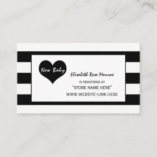 Modern Chic Baby Shower Gift Registry Enclosure Card
