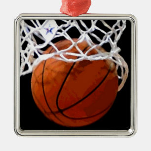 Modern Chic Basketball Christmas Ornaments