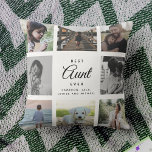 Modern Chic Best Aunt Ever Family Photo Collage Cushion<br><div class="desc">For the Best Aunt Ever in your life: a modern,  trendy instagram family photo collage throw pillow with modern script typography and your personal name and message.</div>