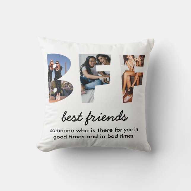 Modern Chic Best Friends 3 Photo Cushion (Front)