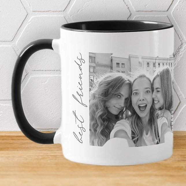 Modern Chic Best Friends Besties Custom Photo Coffee Mug (Creator Uploaded)